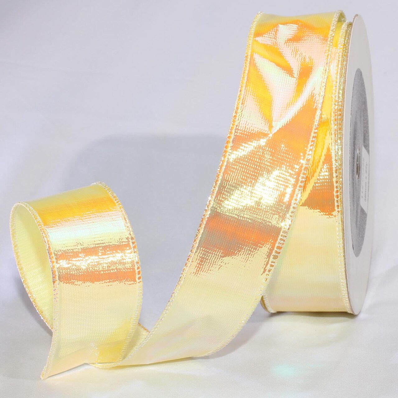 The Ribbon People Yellow Contemporary Iridescent Wired Craft Ribbon 1.5 x  54 Yards